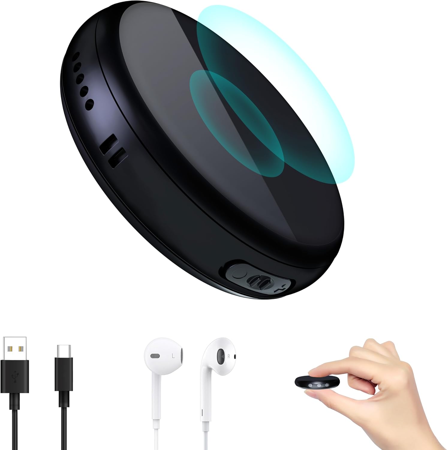 iYuhui 64GB Digital Portable Mini Magnetic Voice Activated Recorder with Playback, Small Secret Music Recording Devices Audio MP3 Recorder for Lecture Meetings Dictation, HYX2401